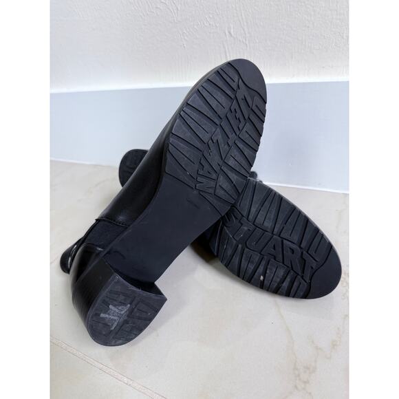 STUART WEITZMAN OnTheStreet supple black leather chainlink pull on moto boots - Picture 9 of 12